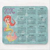 2026 Mermaid Desk Calendar Mouse Pad Mousepad (Vorne)