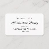 2026 Mini Graduation Party Invitation Classic Card Visitenkarte (Vorderseite)