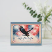 2026 Mini Kalender Feuerwerk, "Adler des Vierten" Postkarte (Stehend Vorderseite)