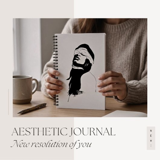 2026 Minimal Silhouette Journal for Reflection Notizblock