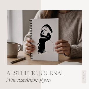 2026 Minimaler Silhouette-Journal zum Reflektieren Notizblock