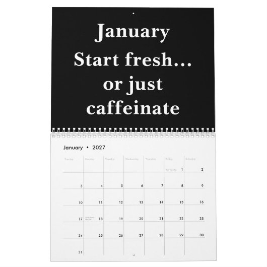 2026 Minimalist Funny Office Kalender (Jan 2027)