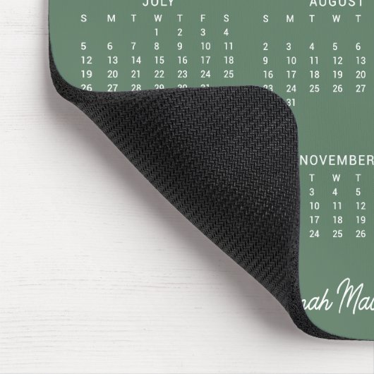 2026 Minimalistischer, moderner Schreibtischkalend Mousepad (Ecke)