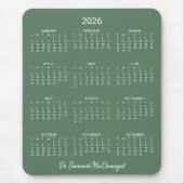2026 Minimalistischer, moderner Schreibtischkalend Mousepad (Vorne)