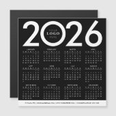 2026 Minimalistisches Geschäftslogo für Kalender S Magnetkarte (Vorne/Hinten)