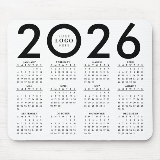2026 Minimalistisches Geschäftslogo für Kalender S Mousepad (Vorne)