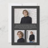 2026 Modern Charcoal & Warm Gold Graduation Einladung (Rückseite)