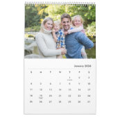 2026 Modern Elegant Custom Family Photo Collage Kalender (Jan 2026)