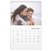 2026 Modern Elegant Custom Family Photo Collage Kalender (Feb 2026)
