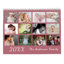 2026 Modern Family Photo Calendar – Pink Kalender