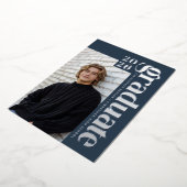 2026 Modern Graduate Blue Photo Graduation Silver Folieneinladung (Gedreht)