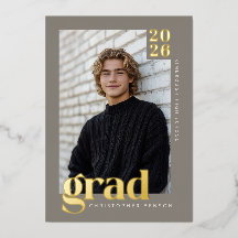 2026 Modern Stone Gray 4 Foto Abschluss Gold