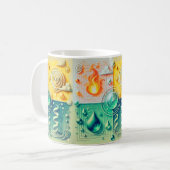 2026 Moderne Vier-Elemente-Wandkunst Kaffeetasse (Vorderseite Links)