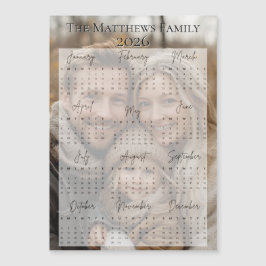 2026 Moderner Foto-Kalender für Skripte Magnetkarte