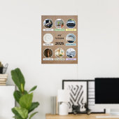 2026 Moderner Kreis Foto Vision Board Poster (Heimbüro)