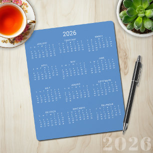 2026 Moderner Minimalistischer Blumenkalender Mousepad