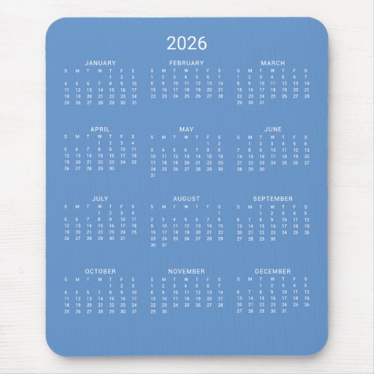 2026 Moderner Minimalistischer Blumenkalender Mousepad (Vorne)