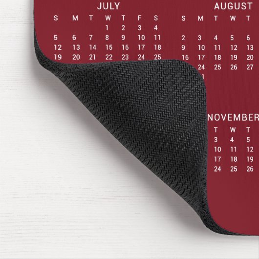 2026 Moderner Minimalistischer Burgund-Maroon-Kale Mousepad (Ecke)