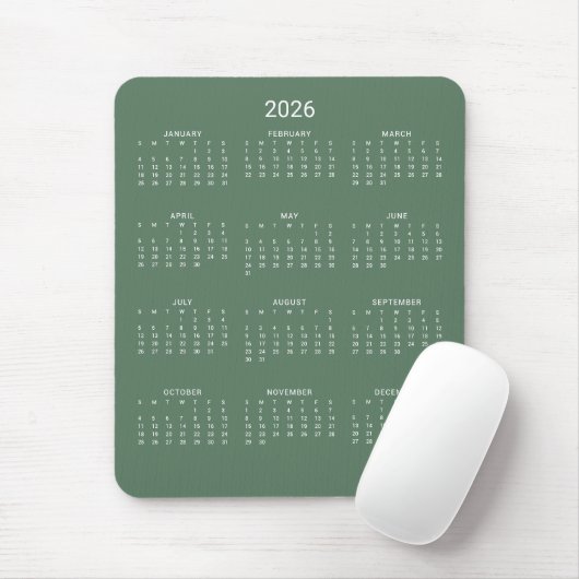 2026 Moderner Minimalistischer Kalender Mousepad (Mit Mouse)