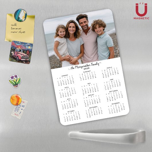 2026 Moderner Personalisierter Foto-Kalender Magnet