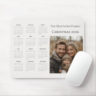 2026 Moderner Weihnachts-Fotokalender Mousepad