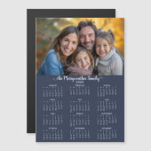 2026 Modernes Blue Simple Foto Calendar Magnetkarte (Vorne/Hinten)