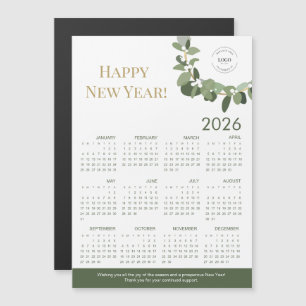 2026 Modernes Gewand Ihres Logos hier Kalender grü Magnetkarte