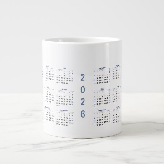 2026 Monthly Calendar  Jumbo-Tasse (Vorderseite)