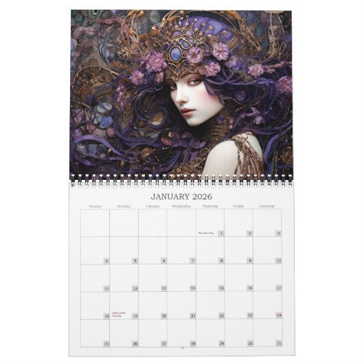 2026 Mystical Muses Fantasy Art Calendar Kalender (Jan 2026)