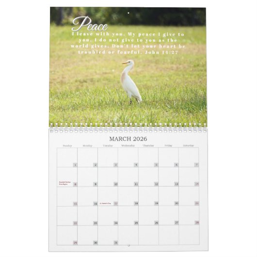 2026 Nature Birds with Uplifting Scripture Kalender (Mär 2026)