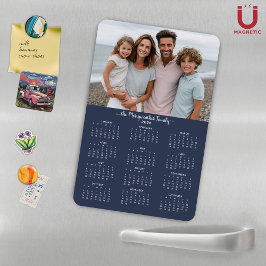 2026 Navy Blue Personalisiert Family Foto Calendar Magnet