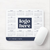 2026 Navy Blue-Volljahreskalender für Firmenlogos Mousepad (Mit Mouse)