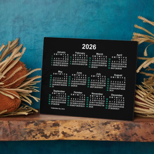 2026 Neon 52 Week ISO Desk Calendar by Janz 8x10 Fotoplatte (Seite)