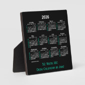 2026 Neon 52 Week ISO Desk Calendar by Janz Fotoplatte (Vorderseite)