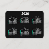 2026 Neon 52 Week ISO Kalender von Janz Visitenkarte (Vorderseite)