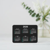 2026 Neon 52 Week ISO Kalender von Janz Visitenkarte (Stehend Vorderseite)