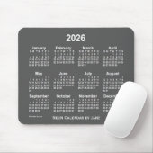 2026 Neon Charcoal Calendar by Janz Mousepad (Mit Mouse)
