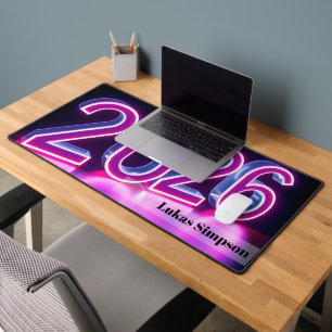 2026 Neon futuristische Cyberpunk-Gaming Schreibtischunterlage