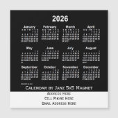 2026 Neon White Business Calendar von Janz Magnetkarte (Vorderseite)