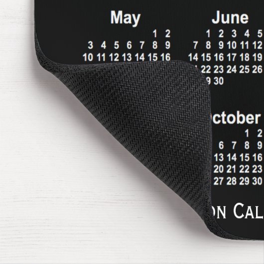 2026 Neon White Calendar von Janz Mousepad (Ecke)