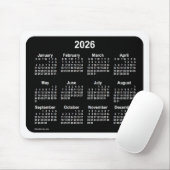 2026 Neon White Calendar von Janz Two Tone Mousepad (Mit Mouse)