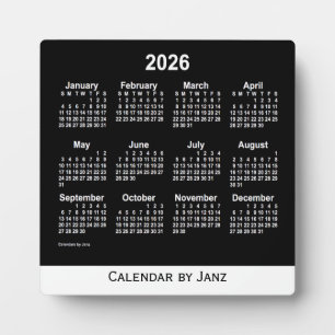 2026 Neon White Desk Kalender von Janz Fotoplatte