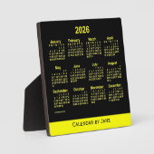 2026 Neon Yellow Desk Kalender von Janz Fotoplatte (Vorderseite)
