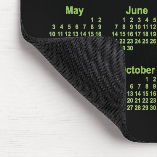 2026 Neon Yellow Green Calendar von Janz Mousepad (Ecke)