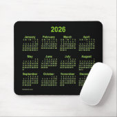 2026 Neon Yellow Green Calendar von Janz Mousepad (Mit Mouse)