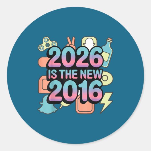 2026 Neu 2016 Retro Nostalgie Runder Aufkleber (Vorderseite)