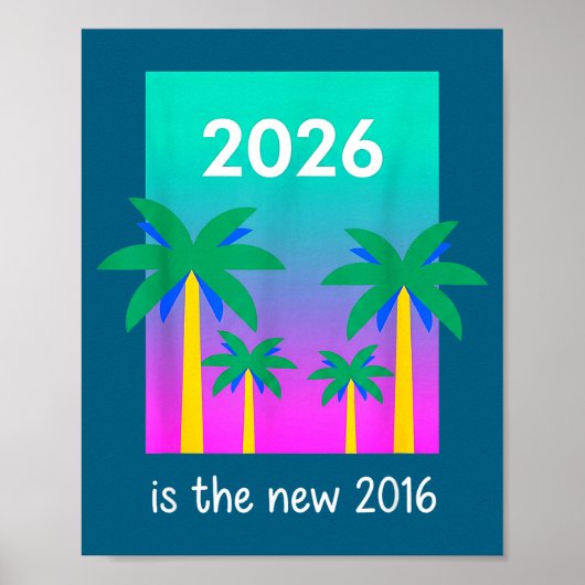 2026 Neue 2016 Vaporwave Palm Illustration Poster (Vorne)