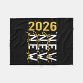 2026 Neujahr Neue Gnade Neues Lob Silvester  Fleecedecke (Vorderseite (Horizontal))