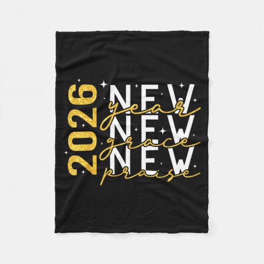 2026 Neujahr Neue Gnade Neues Lob Silvester  Fleecedecke (Vorderseite)