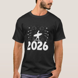 2026 Neujahresthema Surfer Meereswelle Paddel T-Shirt